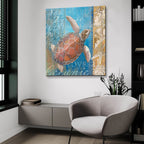 Turtle And Sea by Art Licensing Studio - 36x36 acrylic wall art in a room