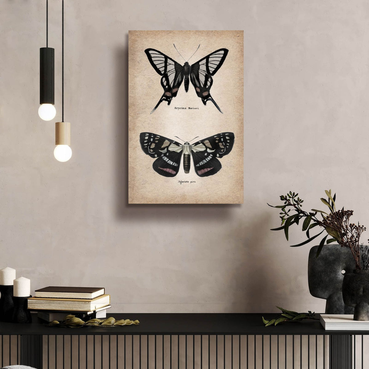Vintage Butterflies Duo 2 by Art Licensing Studio - 16x24 acrylic wall art in a room