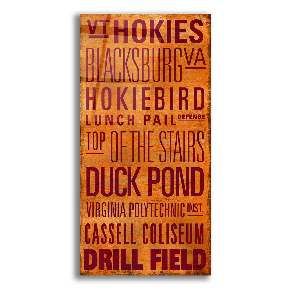 Vt Text by Art Licensing Studio acrylic glass wall art