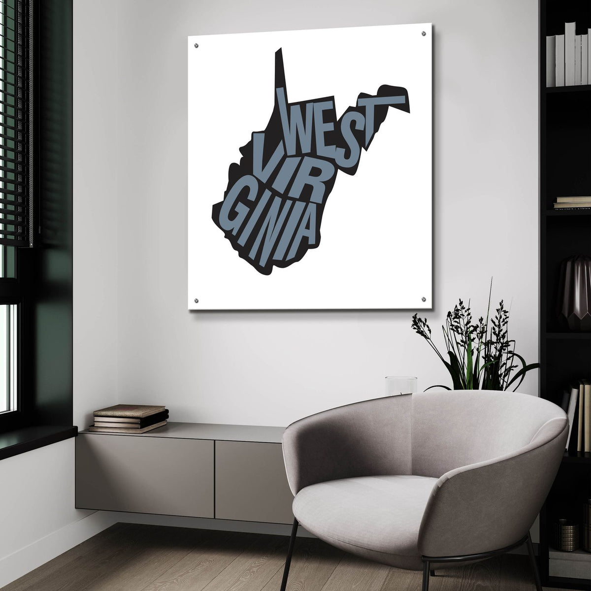 West Virgina 2 by Art Licensing Studio - 36x36 acrylic wall art in a room
