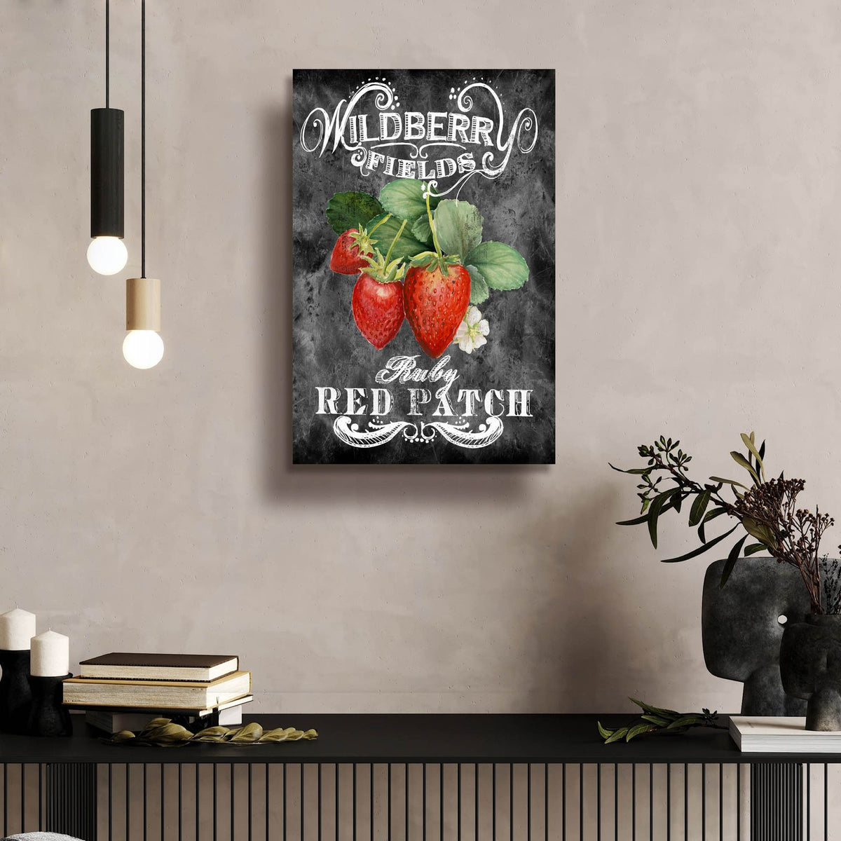 Wildberry Fields by Art Licensing Studio - 16x24 acrylic wall art in a room