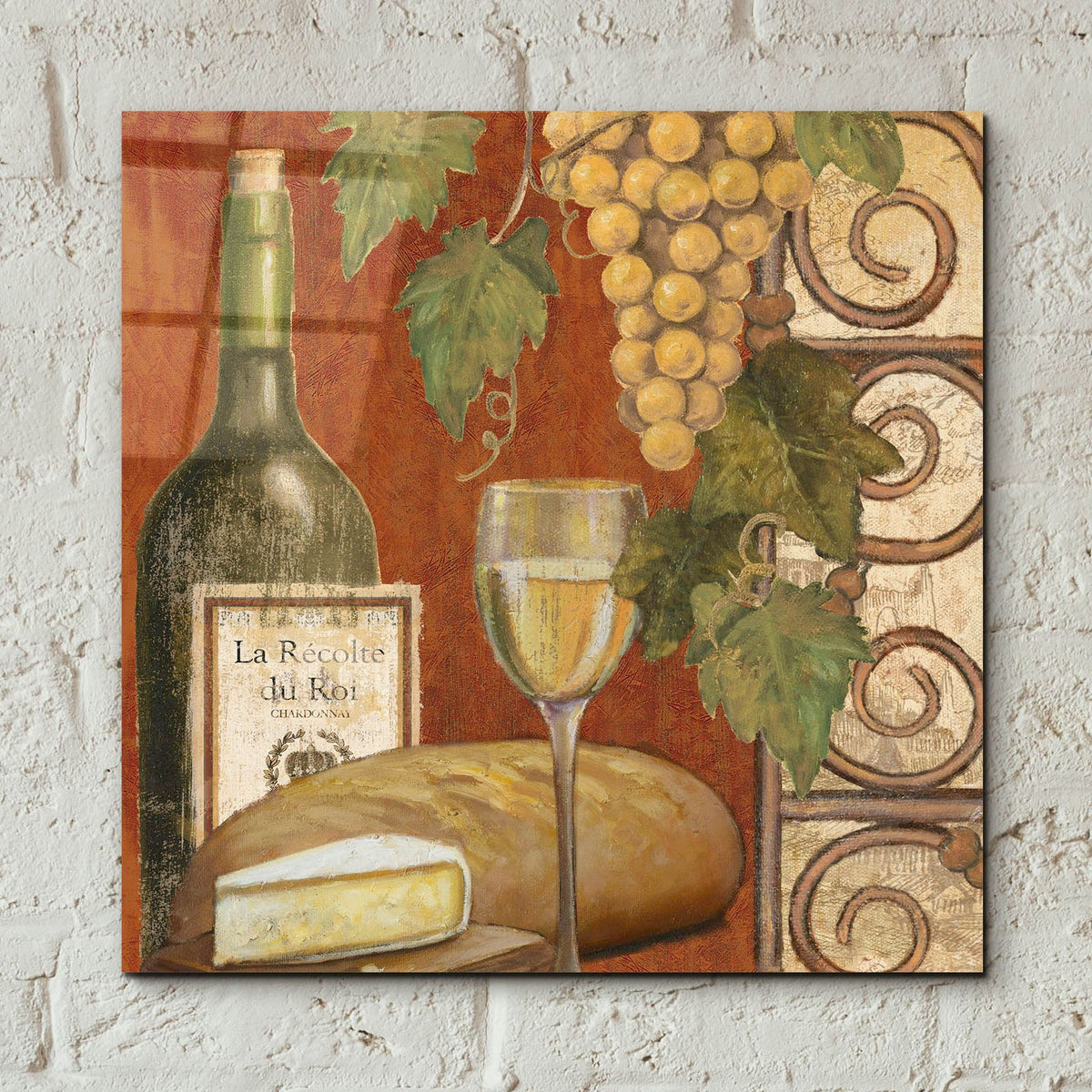 Wine And Cheese Tasting 1 by Art Licensing Studio - 12x12 acrylic wall art in a room
