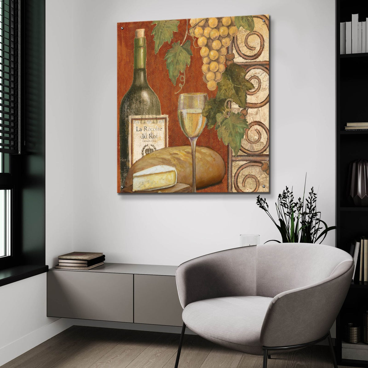 Wine And Cheese Tasting 1 by Art Licensing Studio - 36x36 acrylic wall art in a room