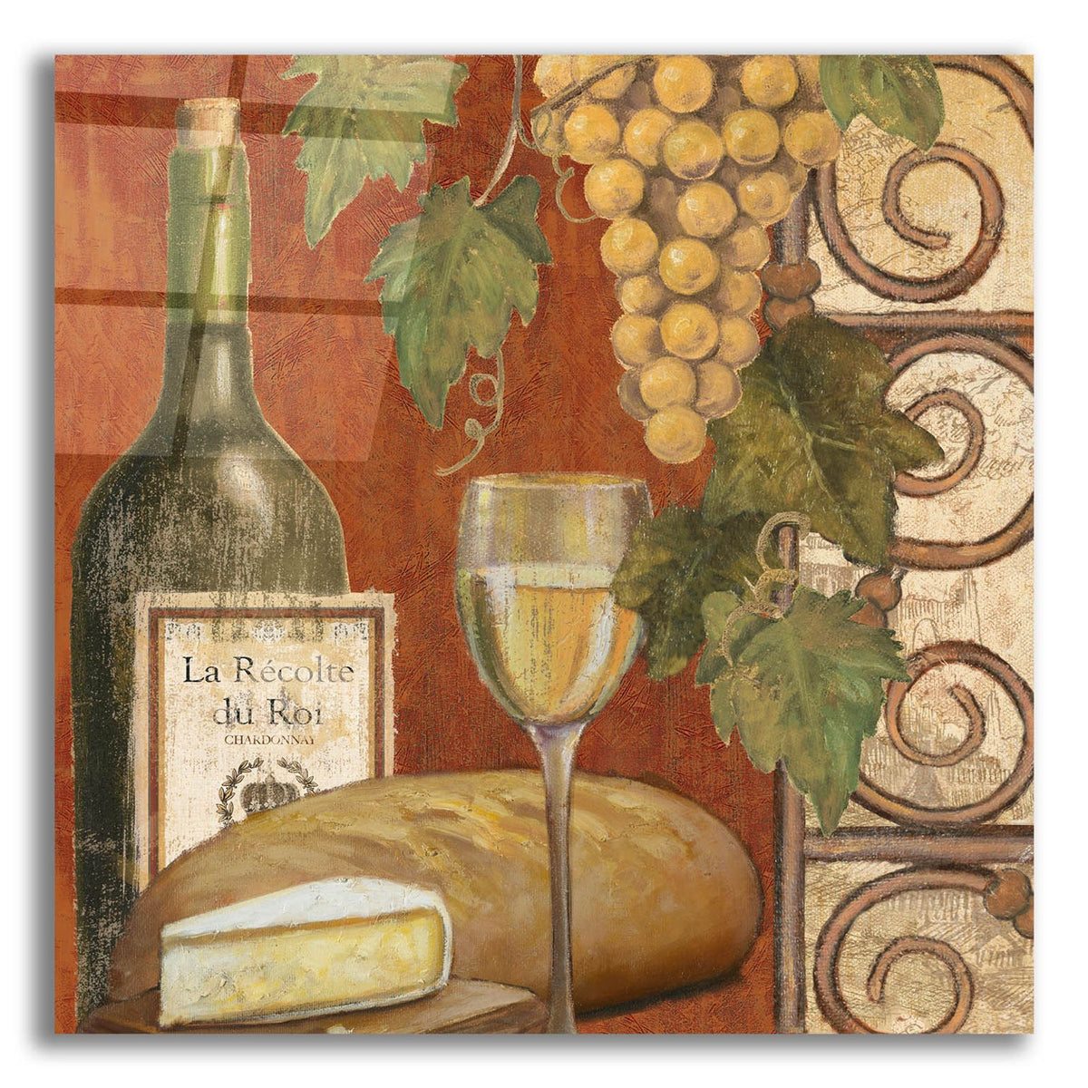 Wine And Cheese Tasting 1 by Art Licensing Studio acrylic glass wall art