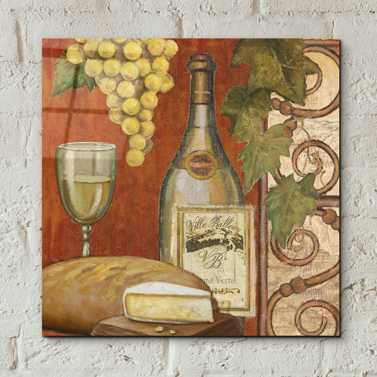 Wine And Cheese Tasting 2 by Art Licensing Studio - 12x12 acrylic wall art in a room