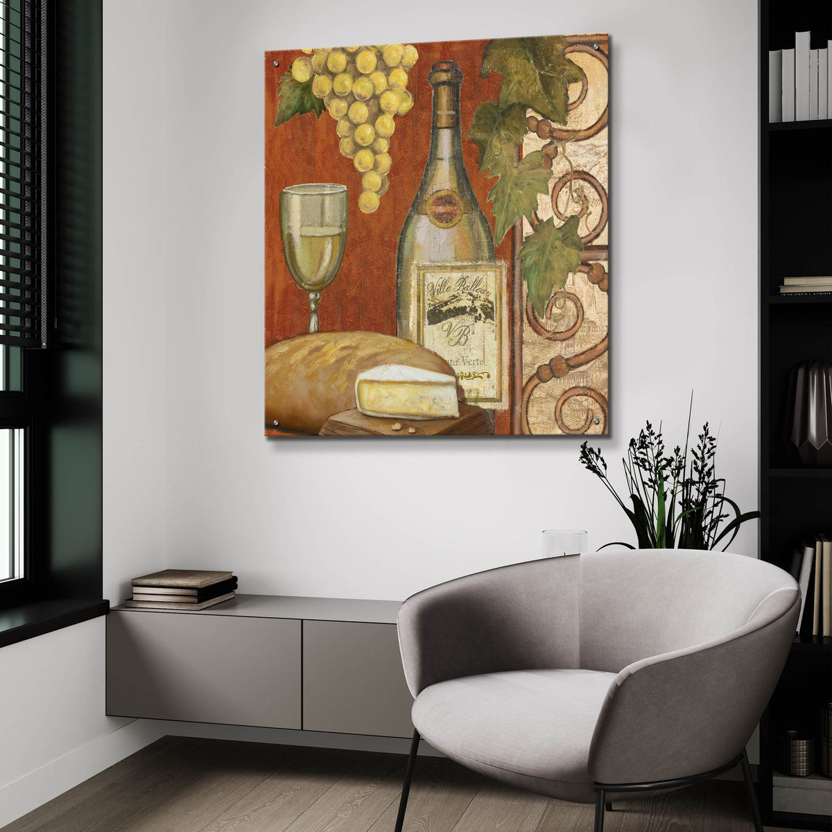 Wine And Cheese Tasting 2 by Art Licensing Studio - 36x36 acrylic wall art in a room