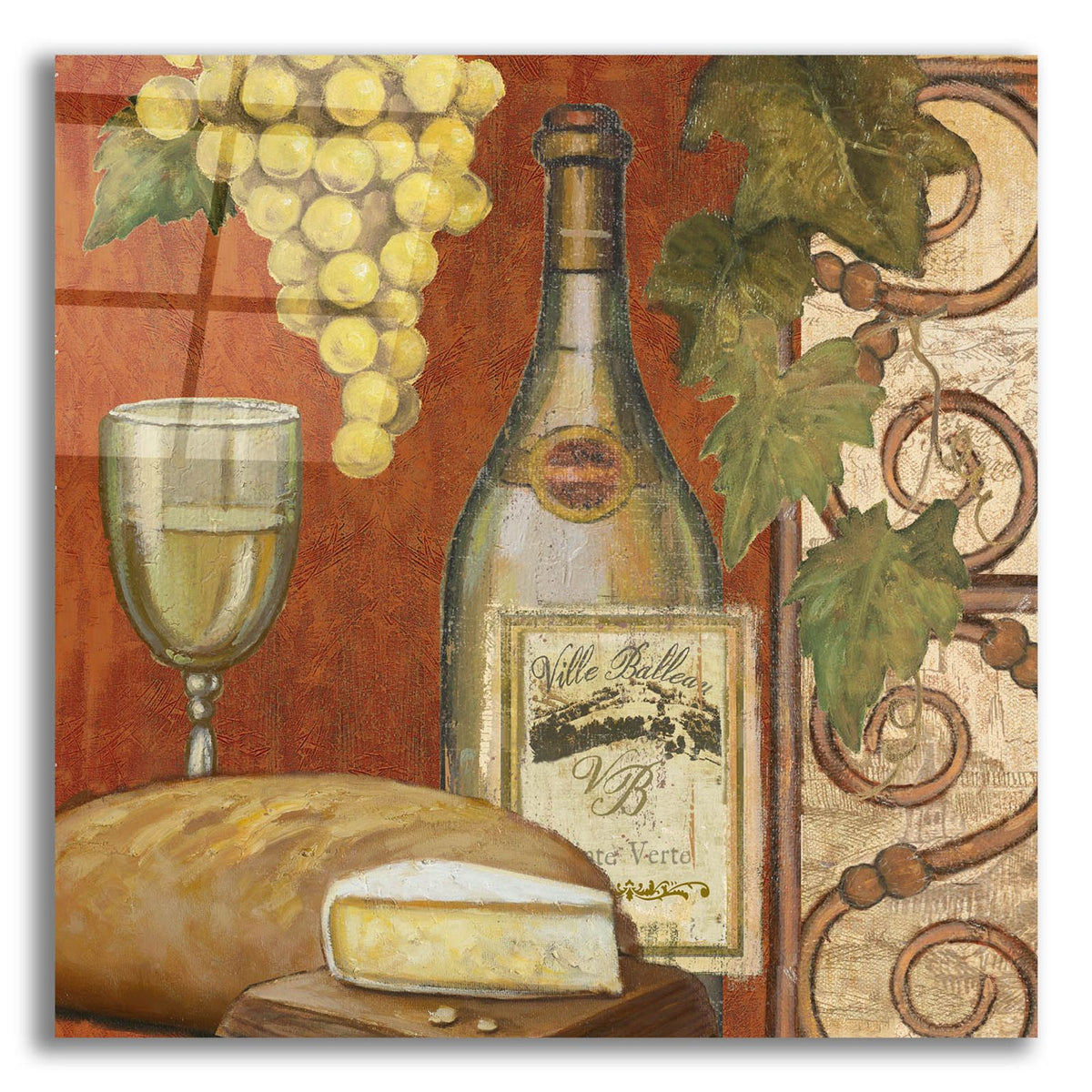 Wine And Cheese Tasting 2 by Art Licensing Studio acrylic glass wall art