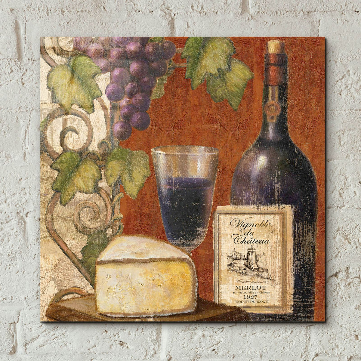 Wine And Cheese Tasting 3 by Art Licensing Studio - 12x12 acrylic wall art in a room