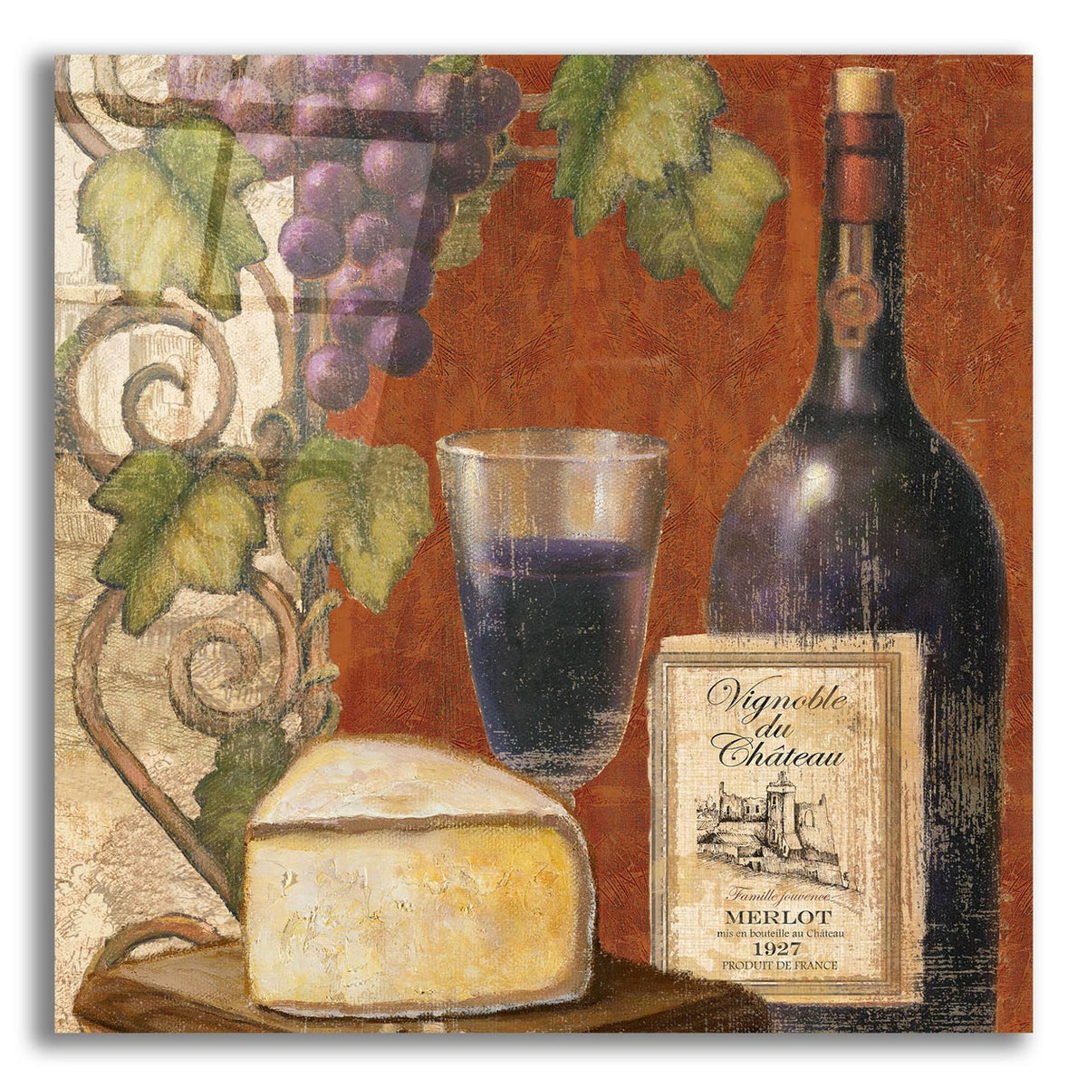 Wine And Cheese Tasting 3 by Art Licensing Studio acrylic glass wall art