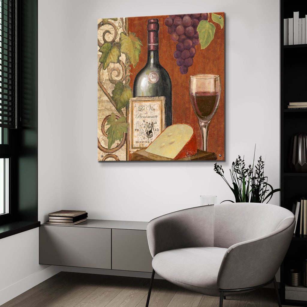 Wine And Cheese Tasting 4 by Art Licensing Studio - 36x36 acrylic wall art in a room