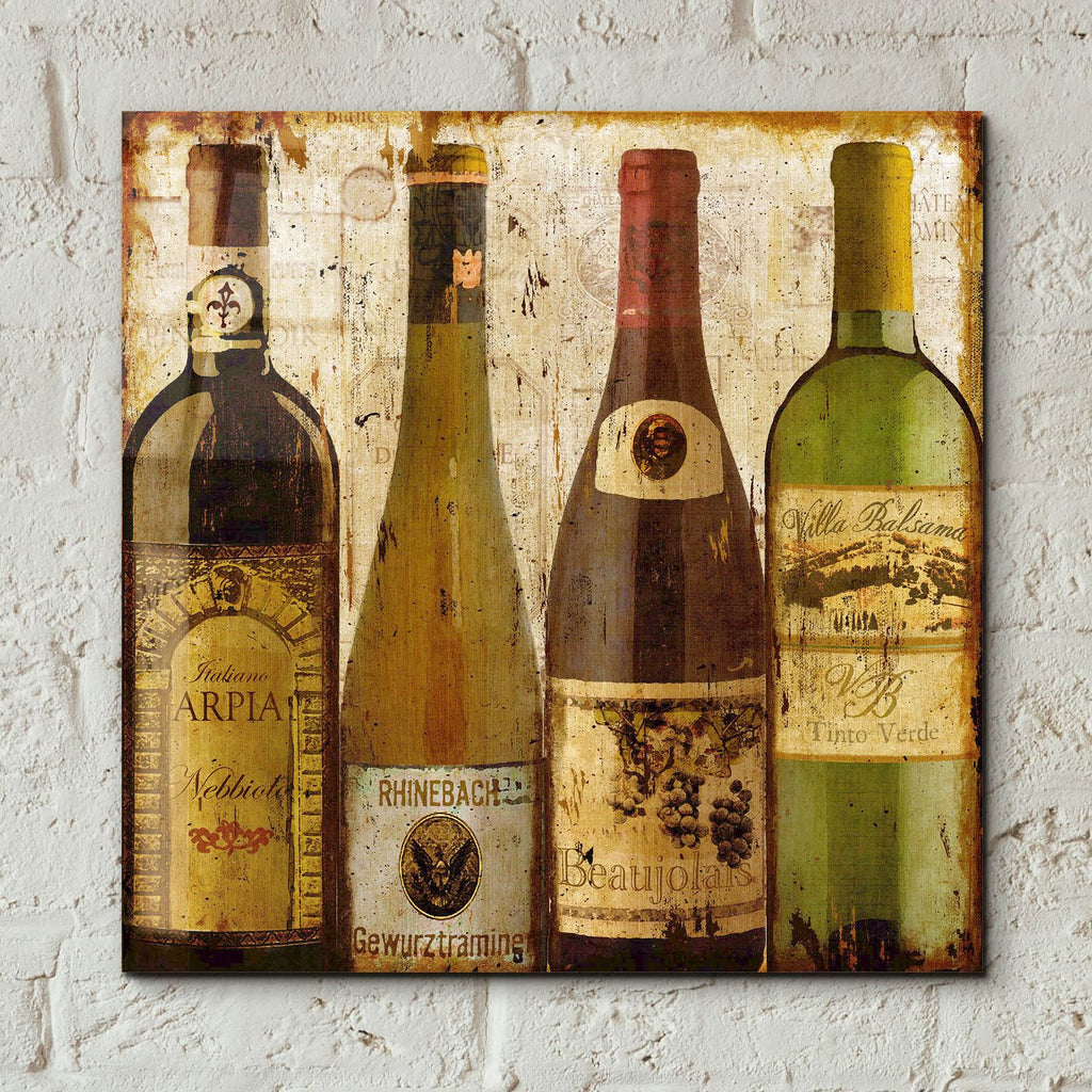 Wine Samples Of Europe 1 by Art Licensing Studio - 12x12 acrylic wall art in a room