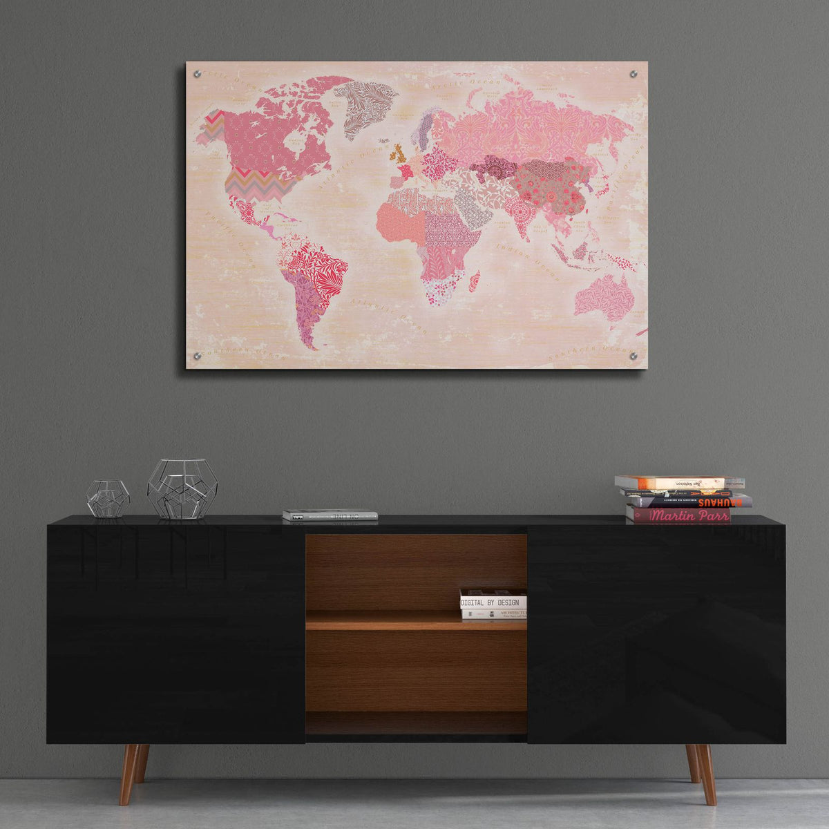 World Of Patterns by Art Licensing Studio - 36x24 acrylic wall art in a room