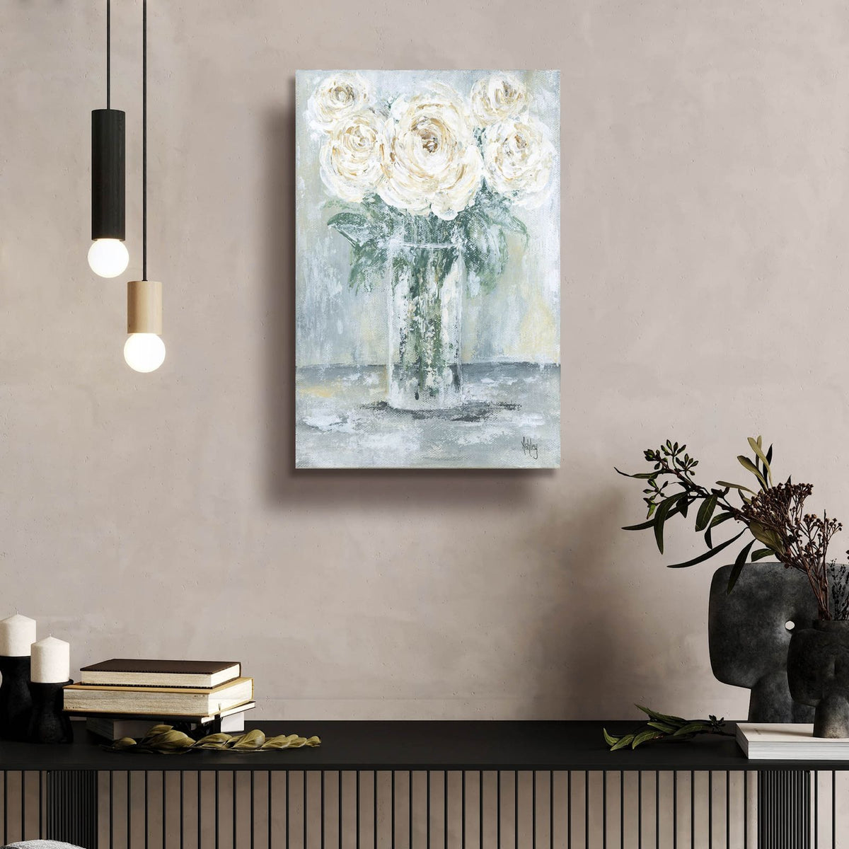 Abstract Floral Vase by Ashley Bradley - 16x24 acrylic wall art in a room