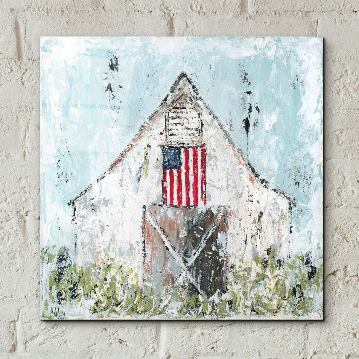 Americana Barn by Ashley Bradley - 12x12 acrylic wall art in a room