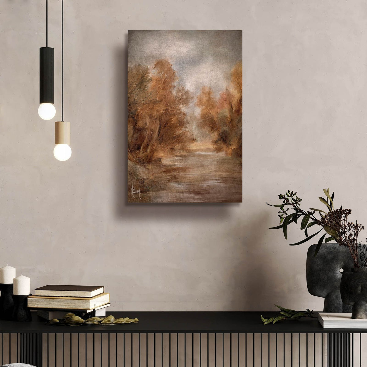 Autumn Abstract by Ashley Bradley - 16x24 acrylic wall art in a room