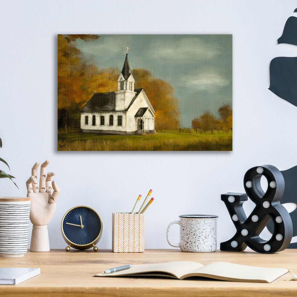Autumn Chapel by Ashley Bradley - 16x12 acrylic wall art in a room