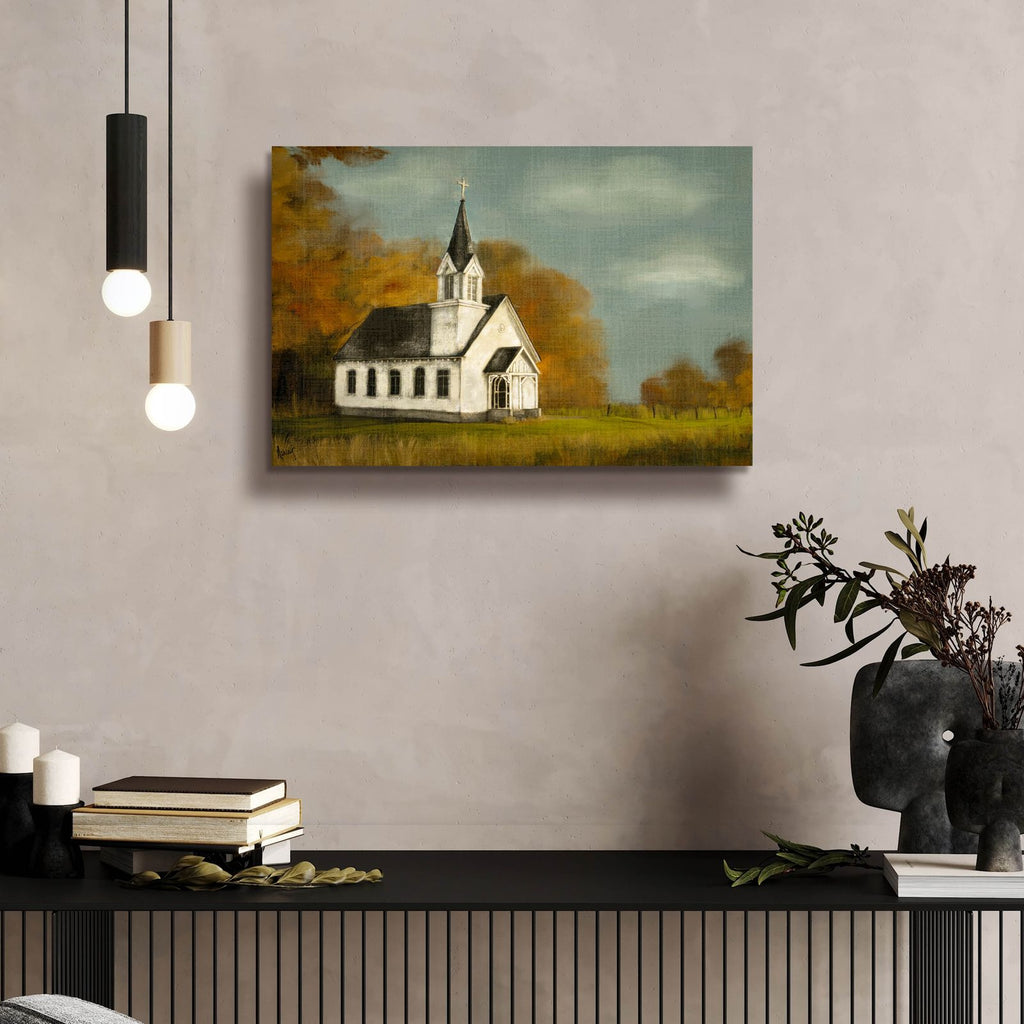 Autumn Chapel by Ashley Bradley - 24x16 acrylic wall art in a room