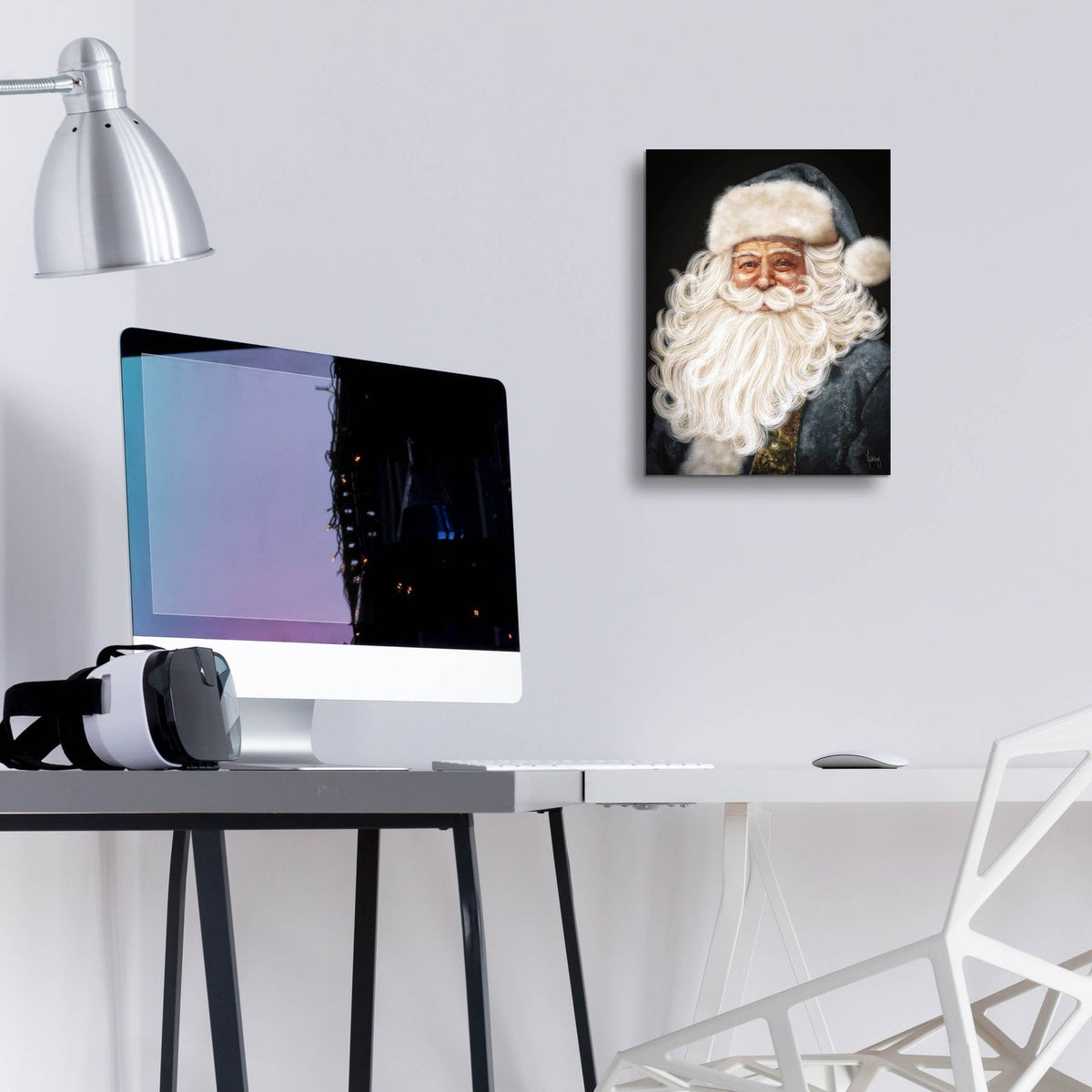 Blue Santa by Ashley Bradley - 12x16 acrylic wall art in a room