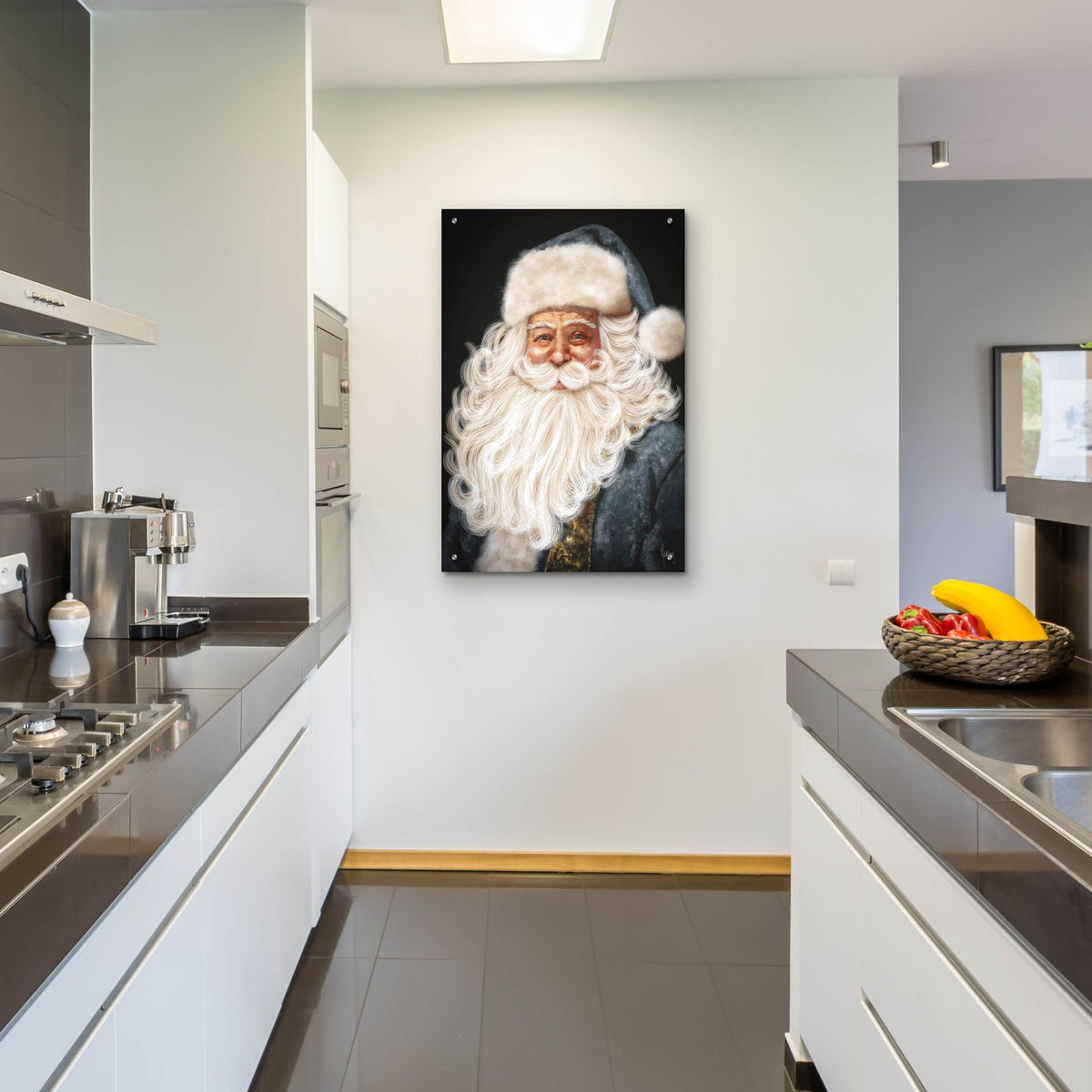 Blue Santa by Ashley Bradley - 24x36 acrylic wall art in a room