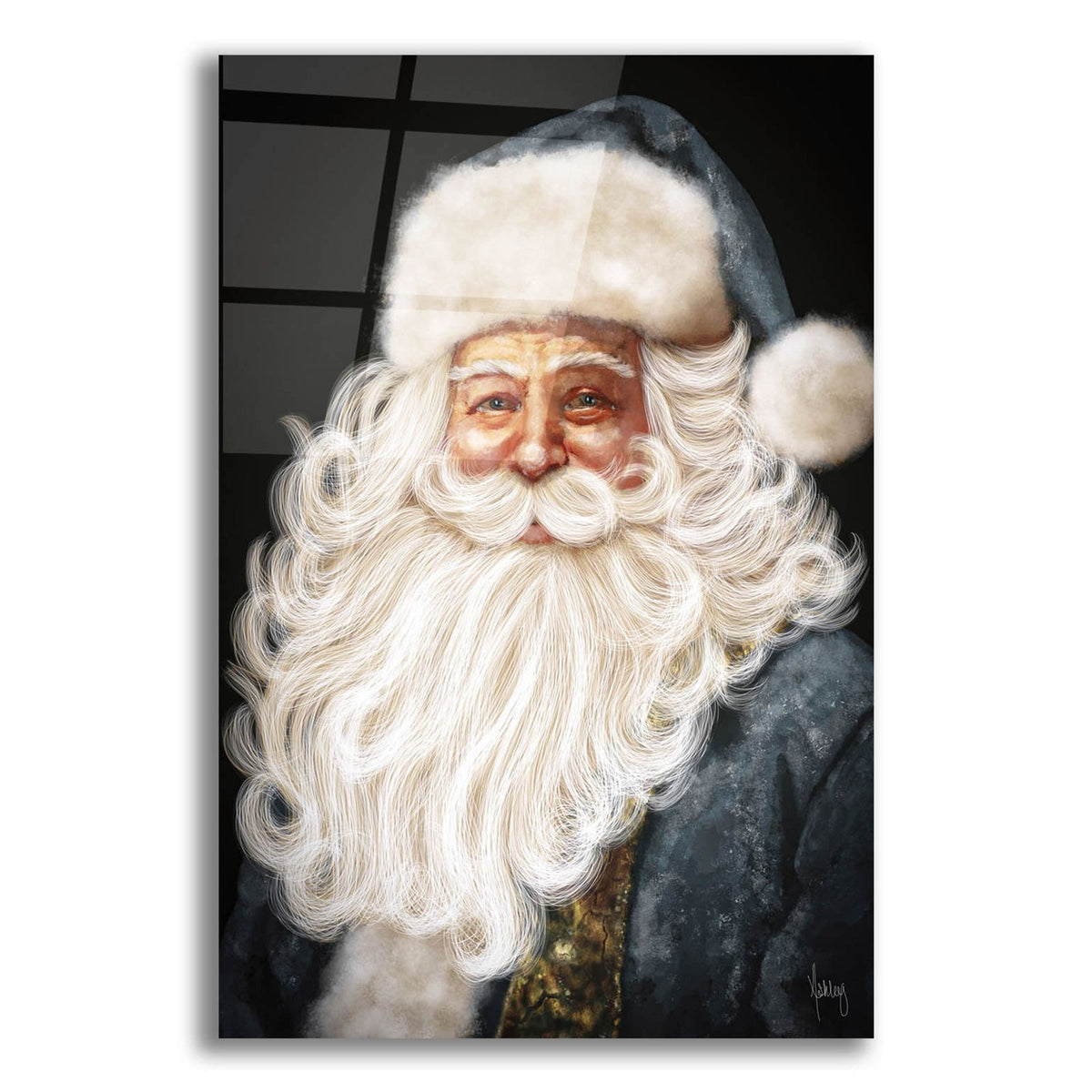 Blue Santa by Ashley Bradley acrylic glass wall art
