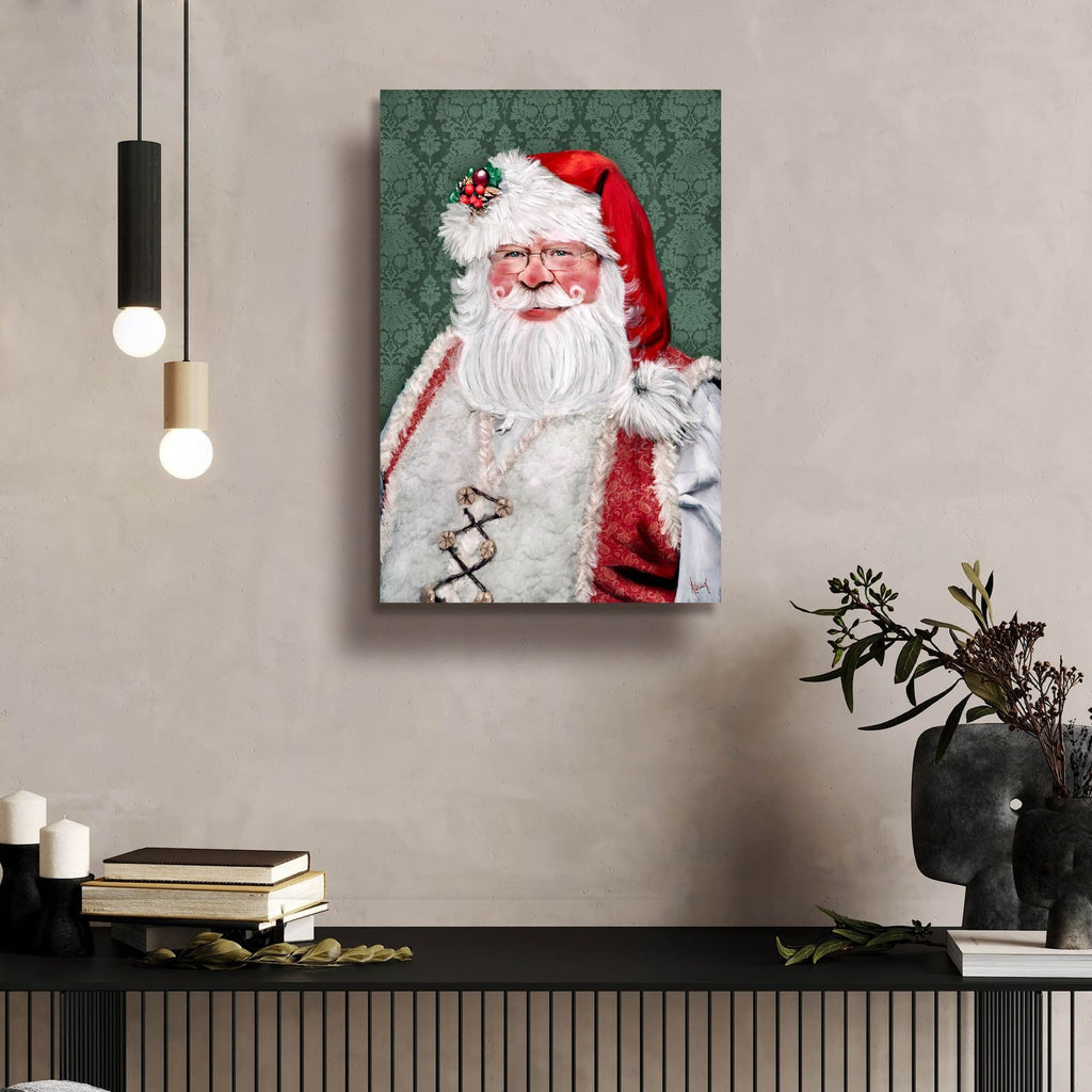Blushing Santa by Ashley Bradley - 16x24 acrylic wall art in a room