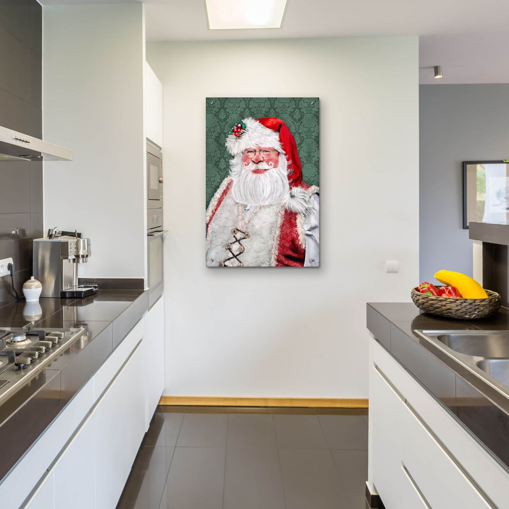 Blushing Santa by Ashley Bradley - 24x36 acrylic wall art in a room