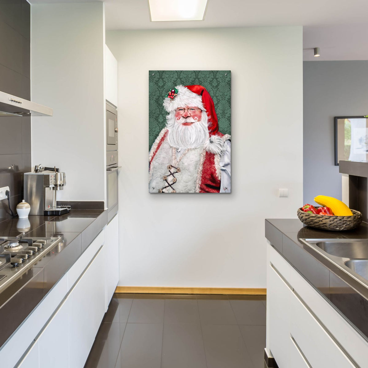 Blushing Santa by Ashley Bradley - 24x36 acrylic wall art in a room