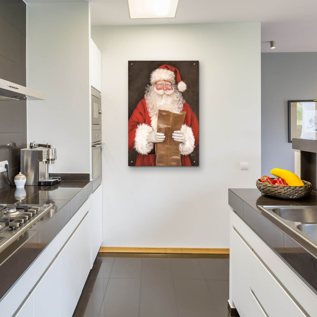 Checking It Twice Santa by Ashley Bradley - 24x36 acrylic wall art in a room