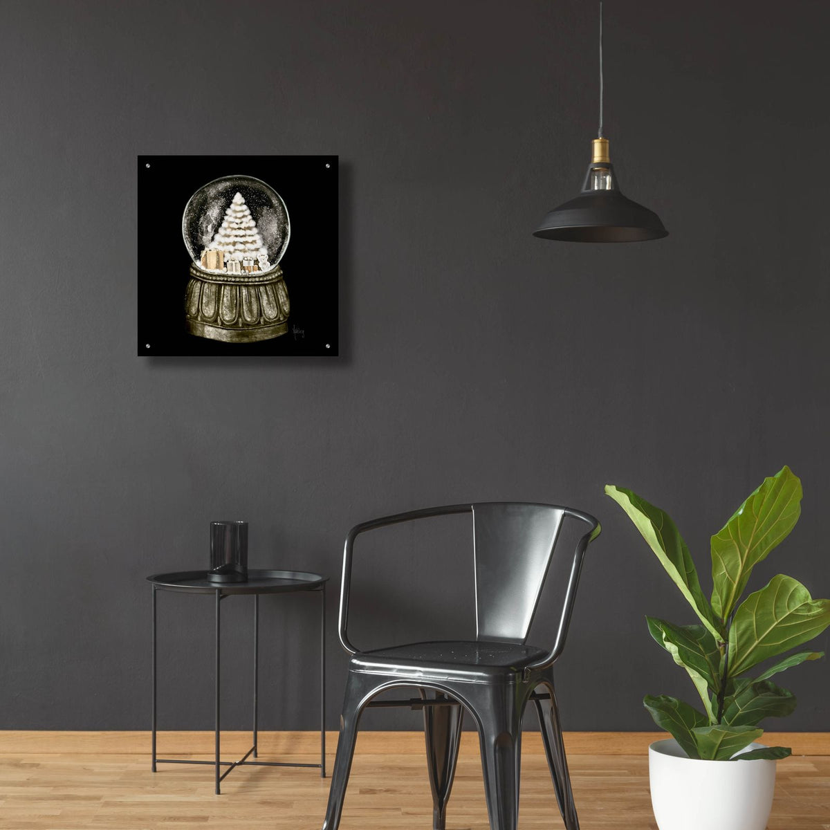 Christmas Snow Globe by Ashley Bradley - 24x24 acrylic wall art in a room
