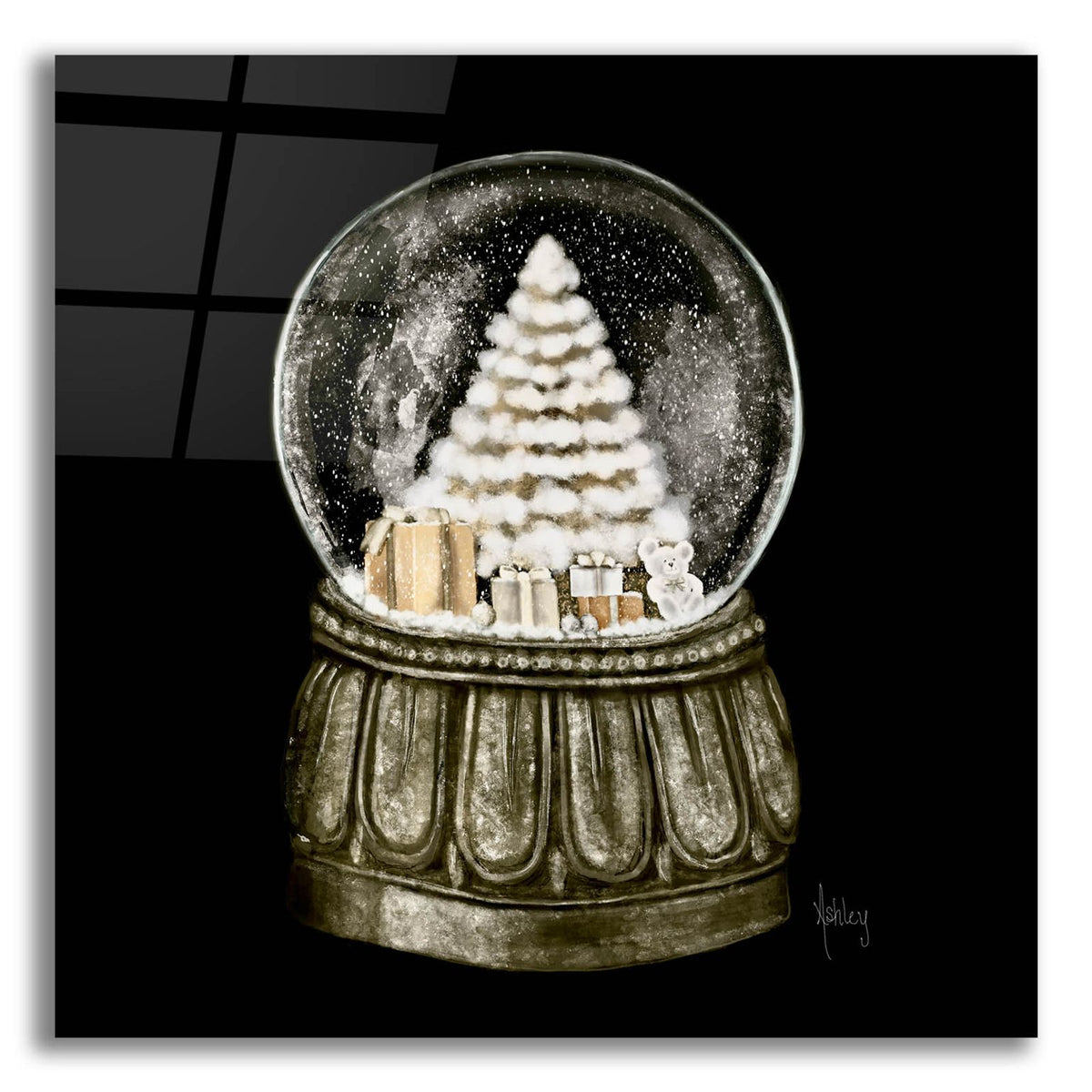 Christmas Snow Globe by Ashley Bradley acrylic glass wall art