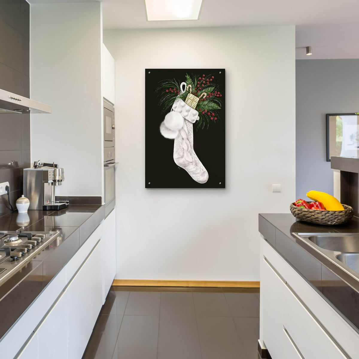 Christmas Stocking by Ashley Bradley - 24x36 acrylic wall art in a room