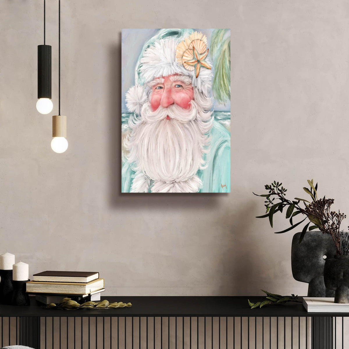 Coastal Santa by Ashley Bradley - 16x24 acrylic wall art in a room