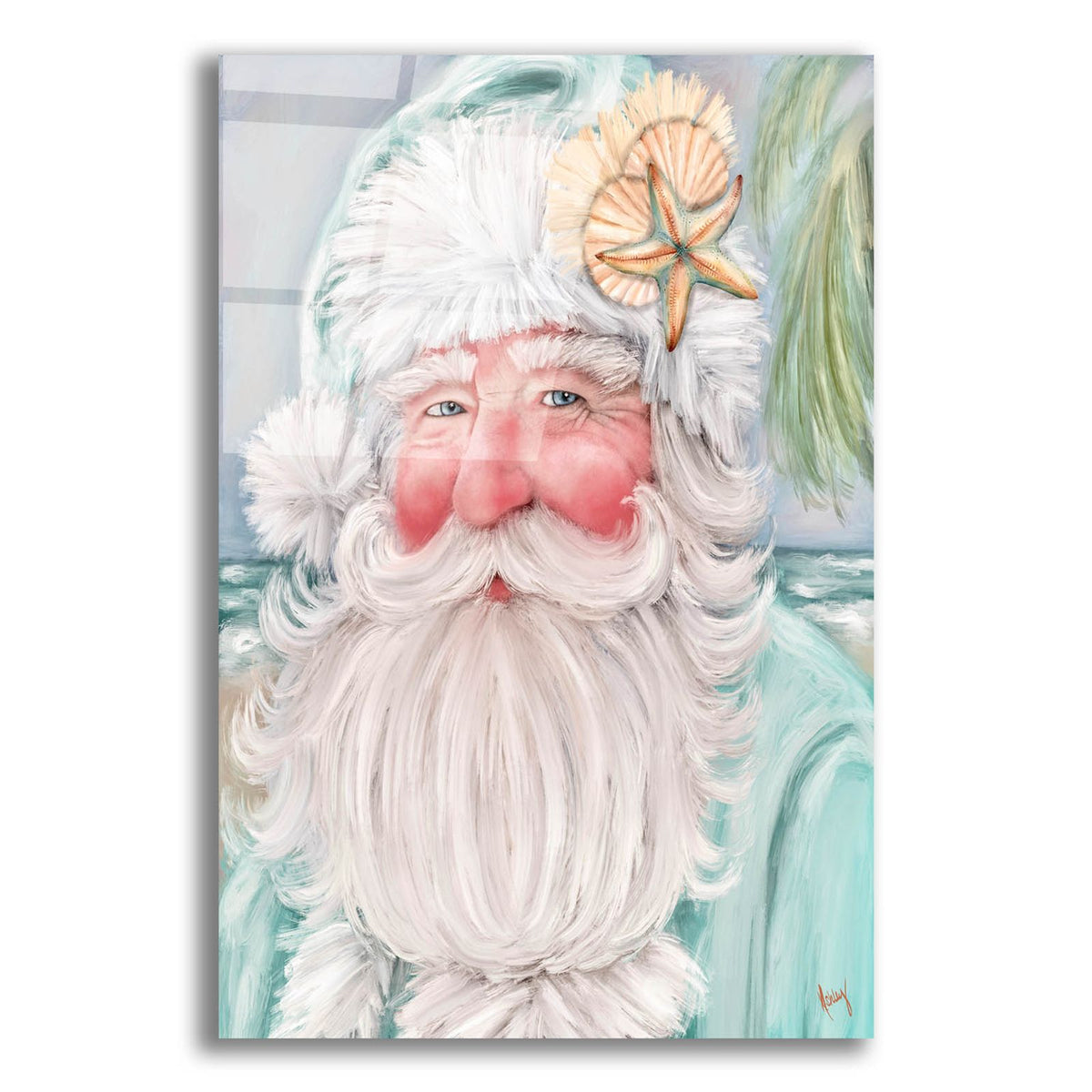 Coastal Santa by Ashley Bradley acrylic glass wall art