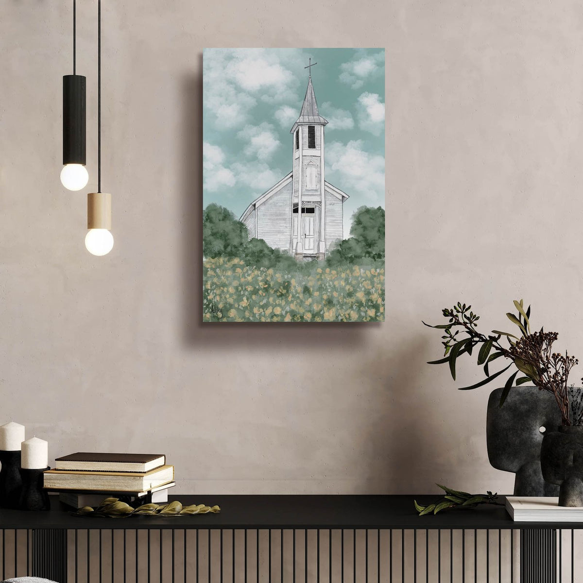 Come Worship by Ashley Bradley - 16x24 acrylic wall art in a room