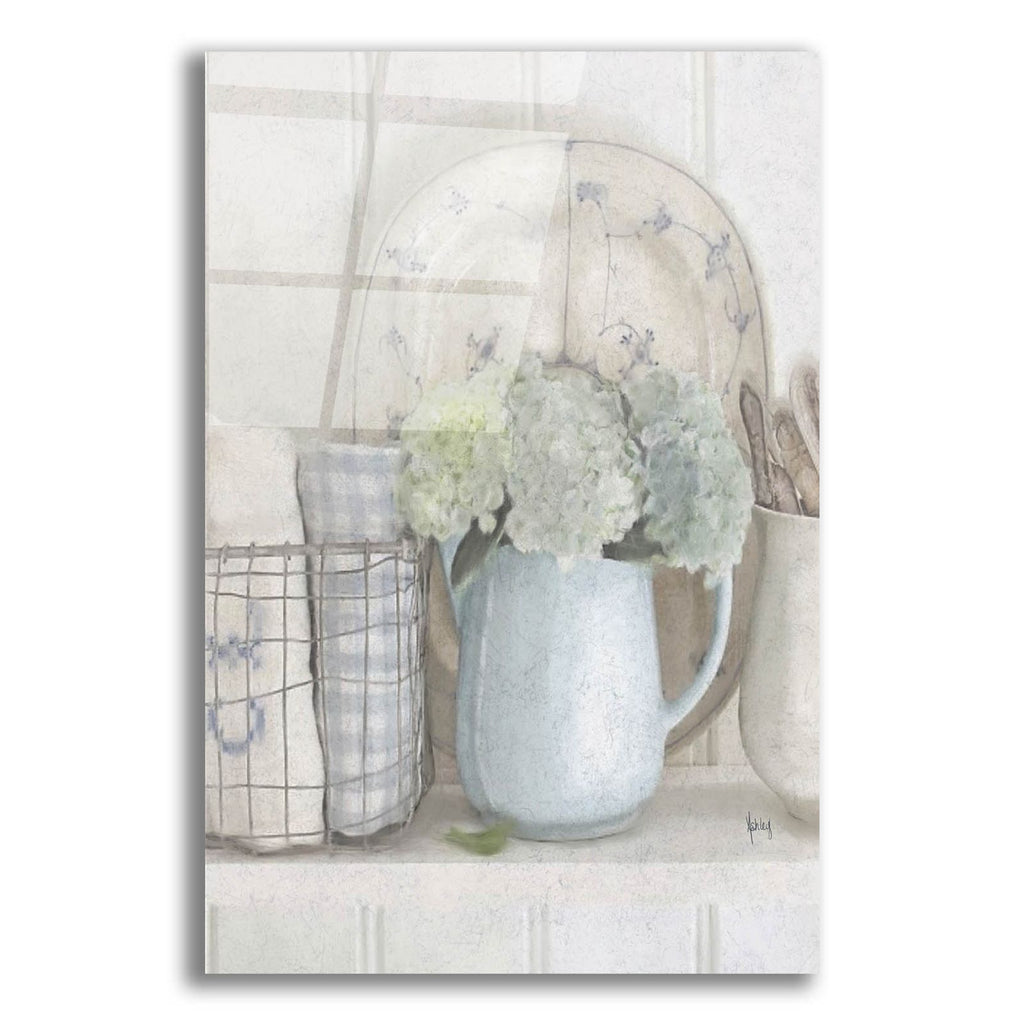 Hydrangeas In Pitcher by Ashley Bradley acrylic glass wall art