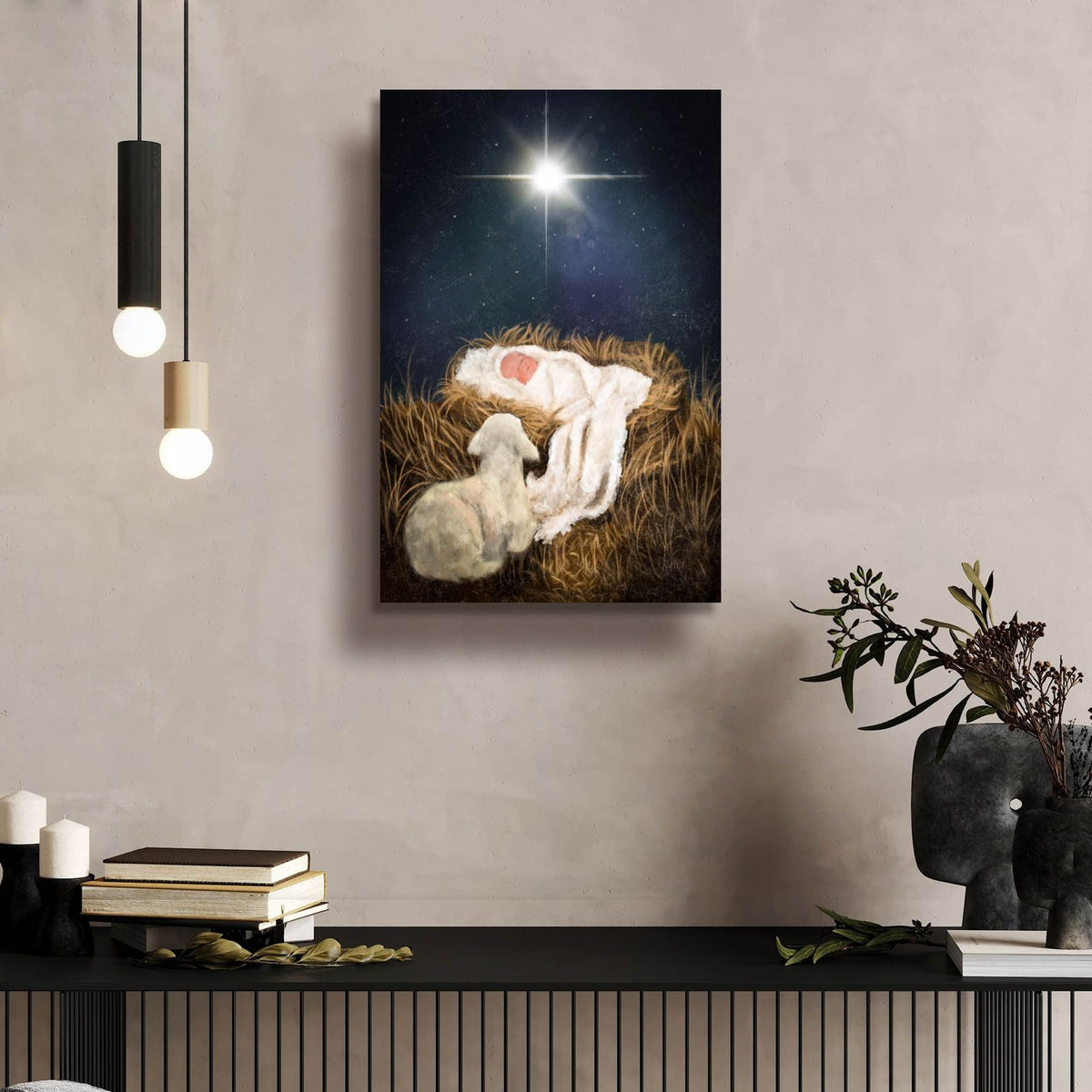 O Come Let Us Adore Him by Ashley Bradley - 16x24 acrylic wall art in a room