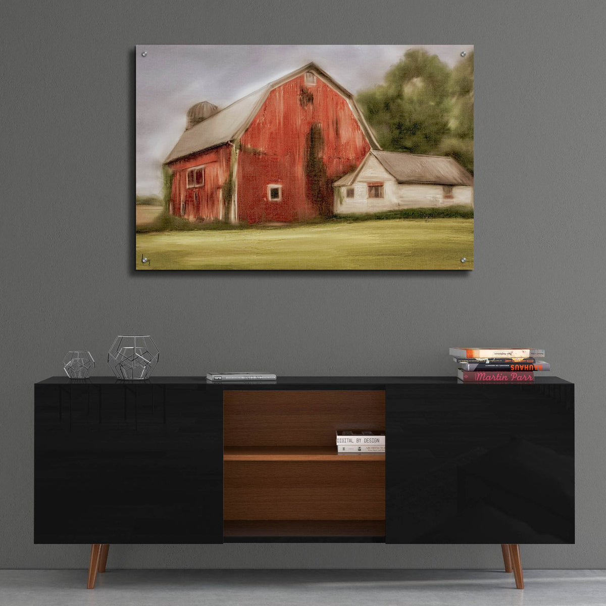 Old Red Barn by Ashley Bradley - 36x24 acrylic wall art in a room