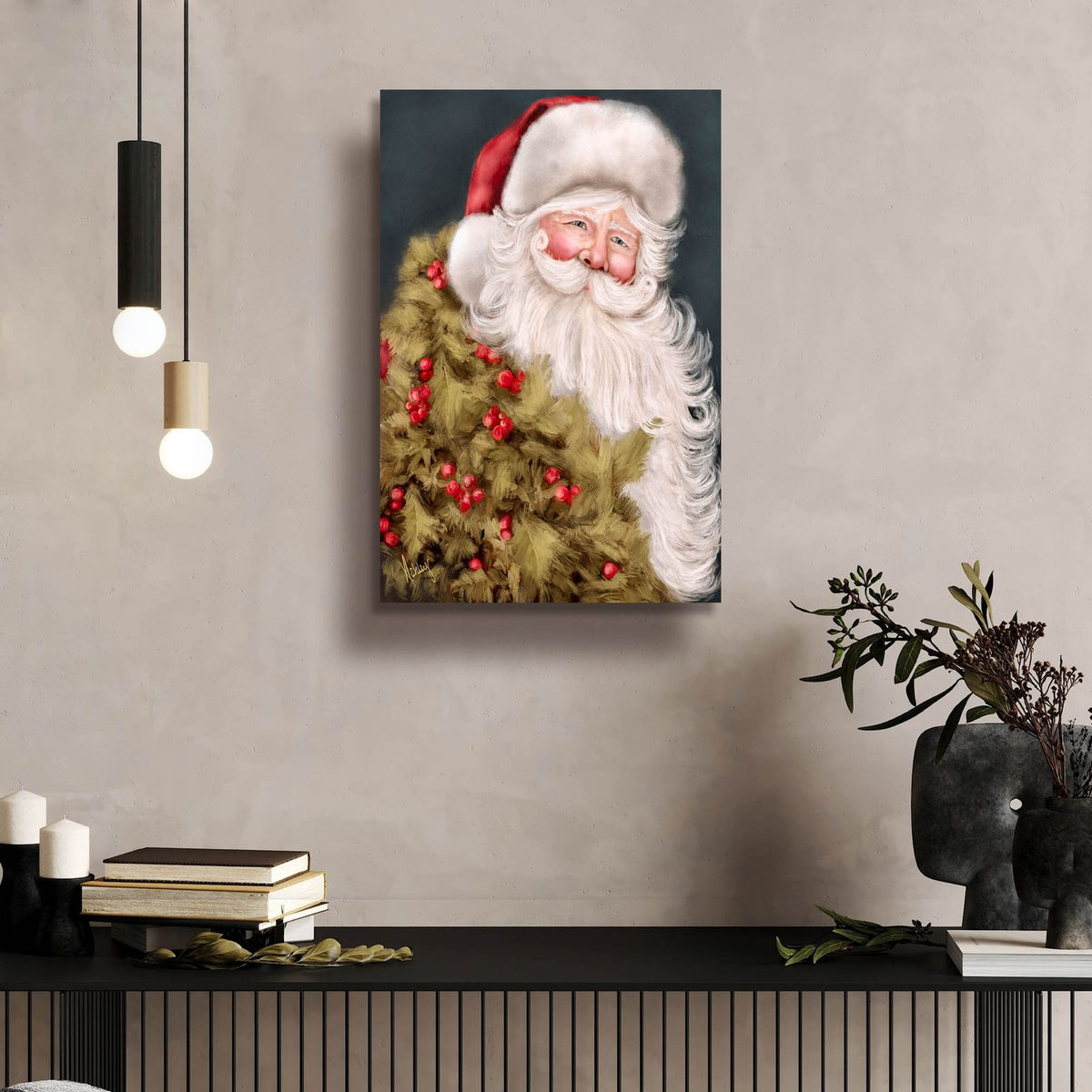 Old World Santa by Ashley Bradley - 16x24 acrylic wall art in a room