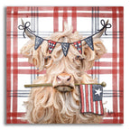 Patriotic Highland Cow by Ashley Bradley acrylic glass wall art