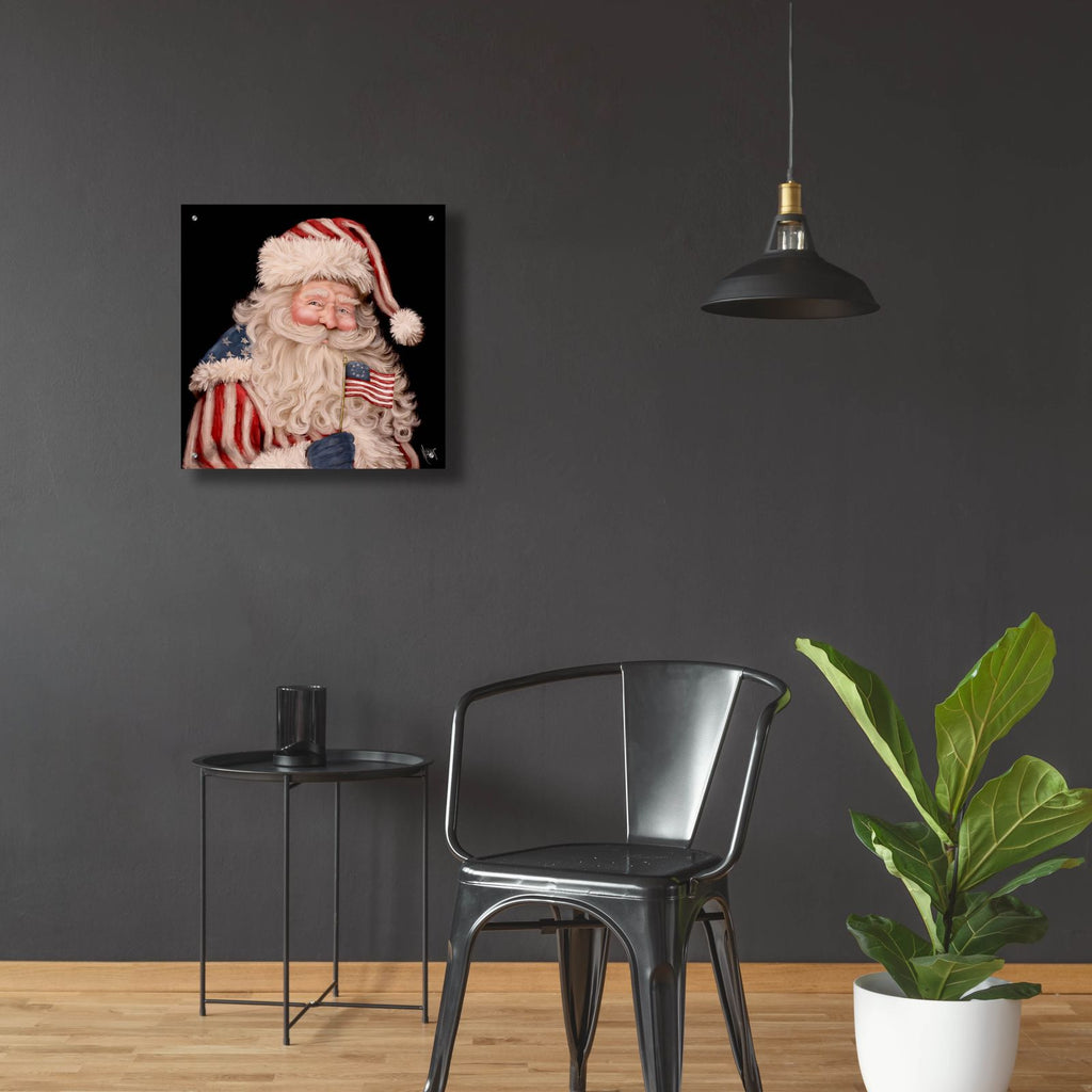 Patriotic Santa by Ashley Bradley - 24x24 acrylic wall art in a room