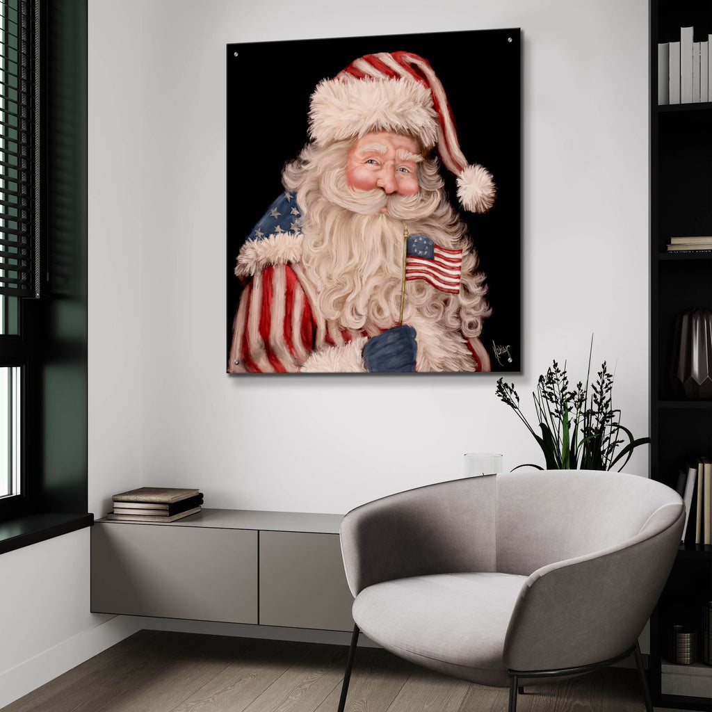Patriotic Santa by Ashley Bradley - 36x36 acrylic wall art in a room