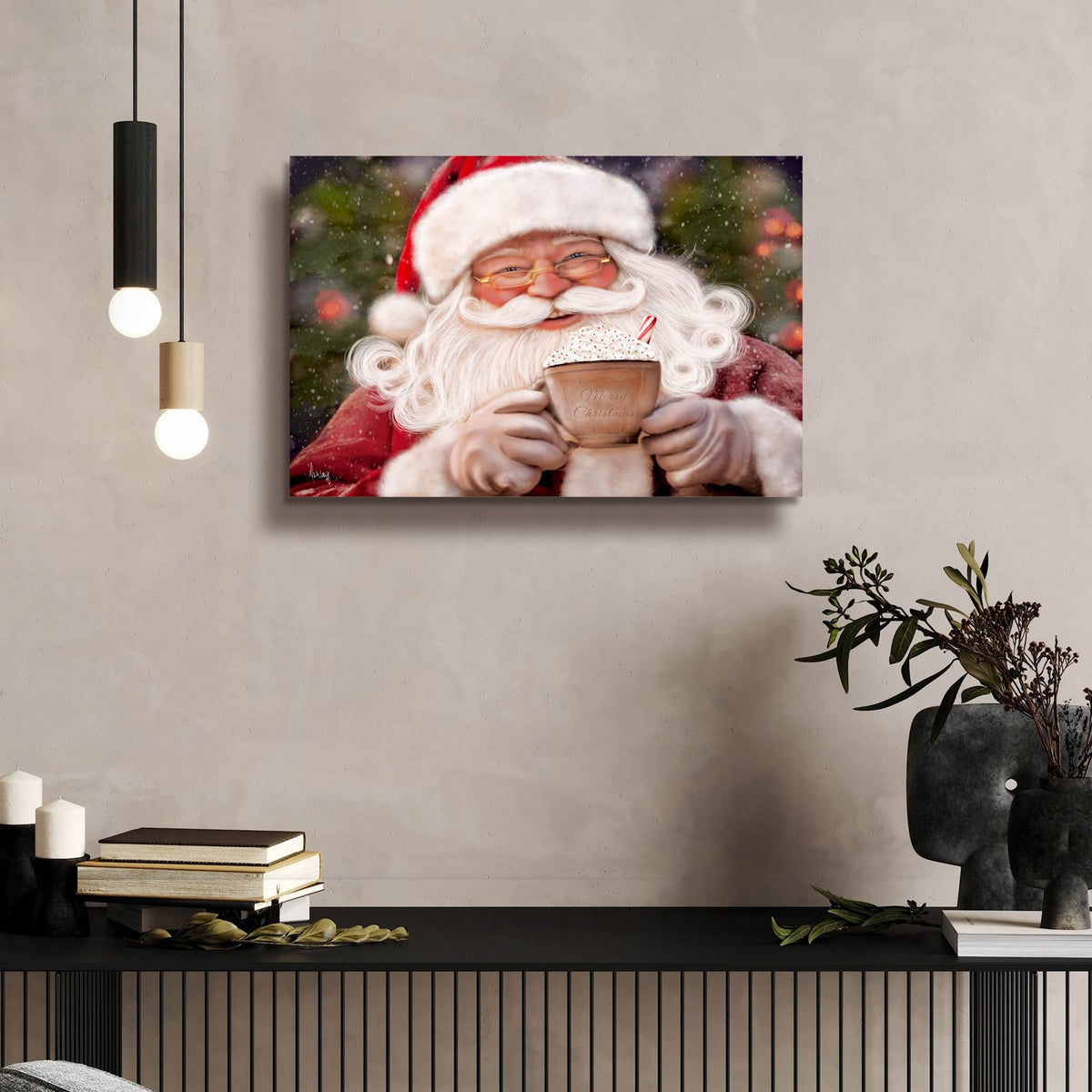 Santas Hot Cocoa by Ashley Bradley - 24x16 acrylic wall art in a room