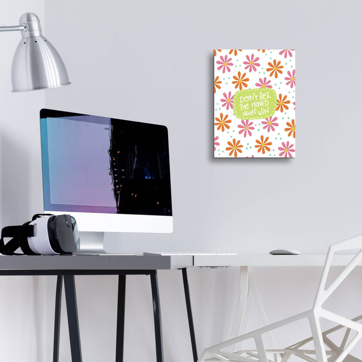 Don't Let Hard Days Win by Club Daydream - 12x16 acrylic wall art in a room