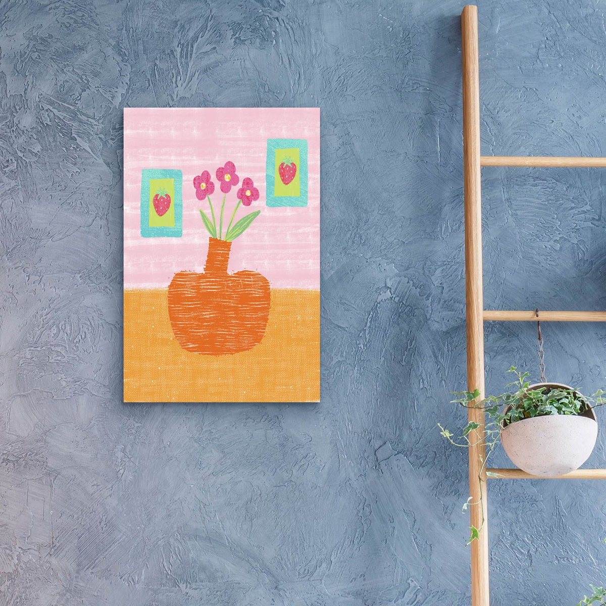 Flowers In Orange Vase by Club Daydream - 16x24 acrylic wall art in a room