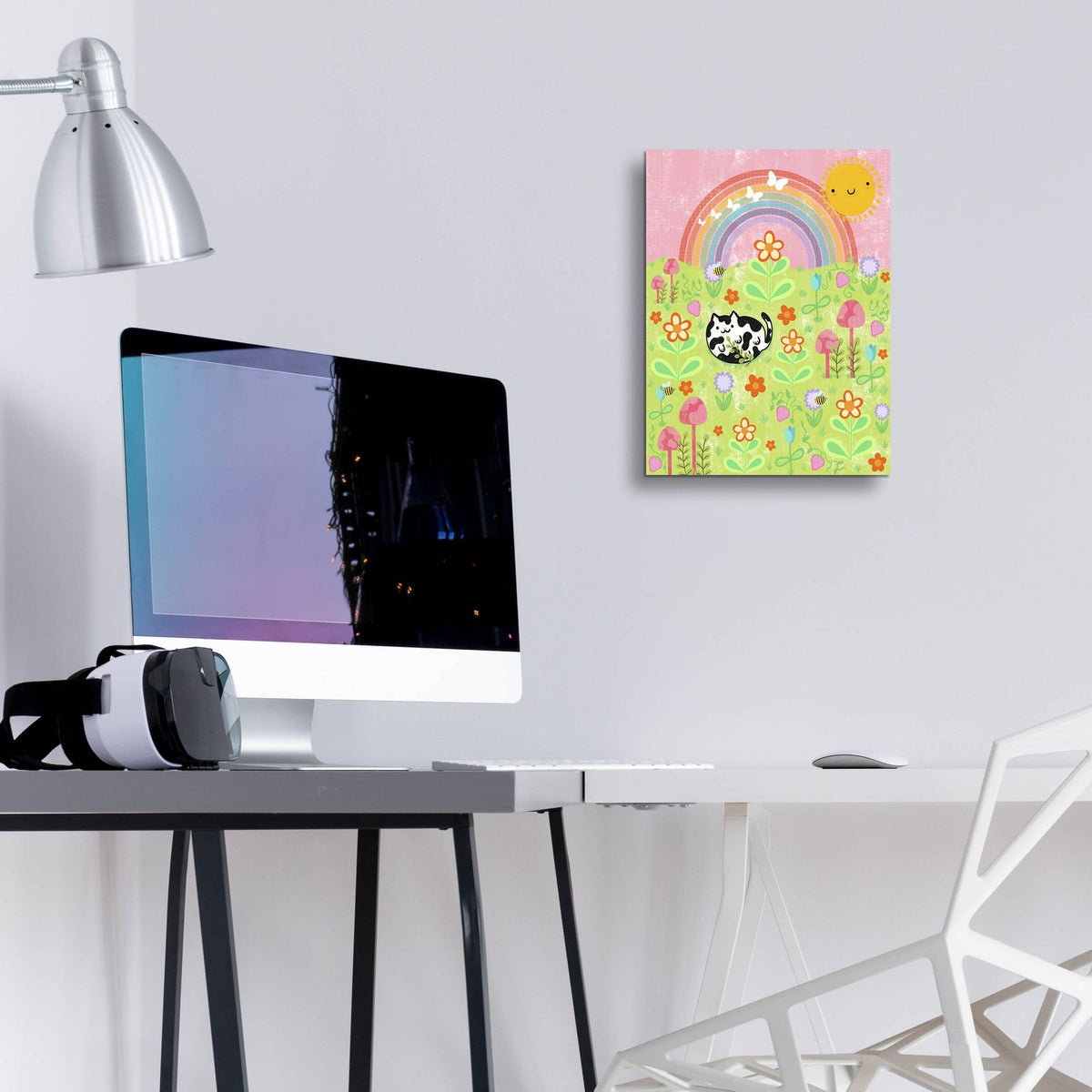 Frolicking Cat by Club Daydream - 12x16 acrylic wall art in a room