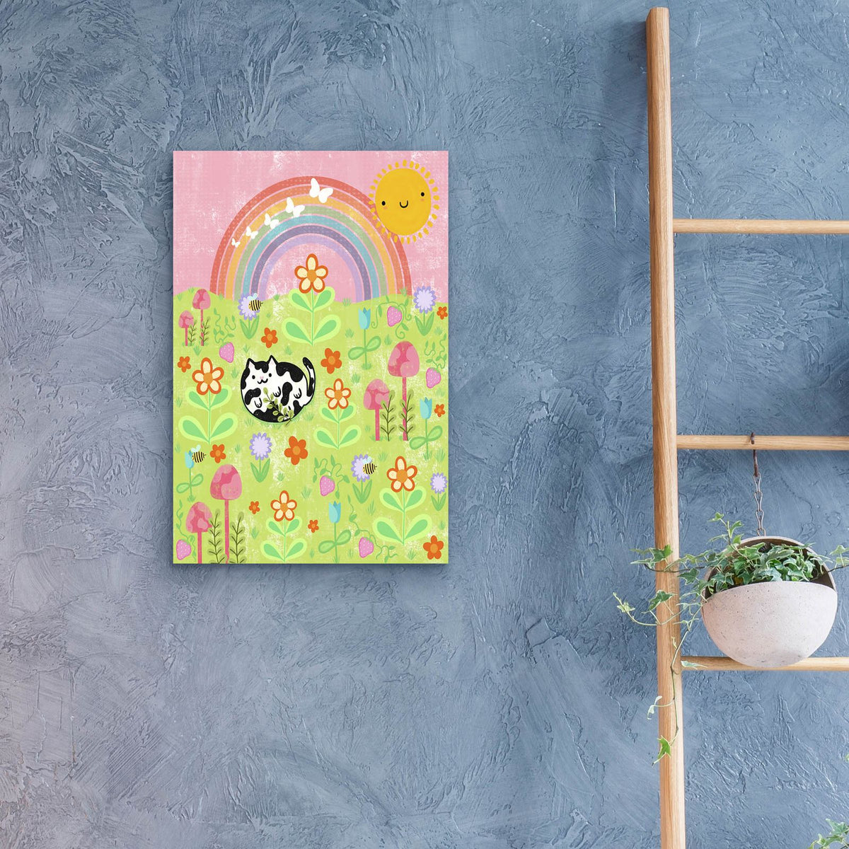 Frolicking Cat by Club Daydream - 16x24 acrylic wall art in a room