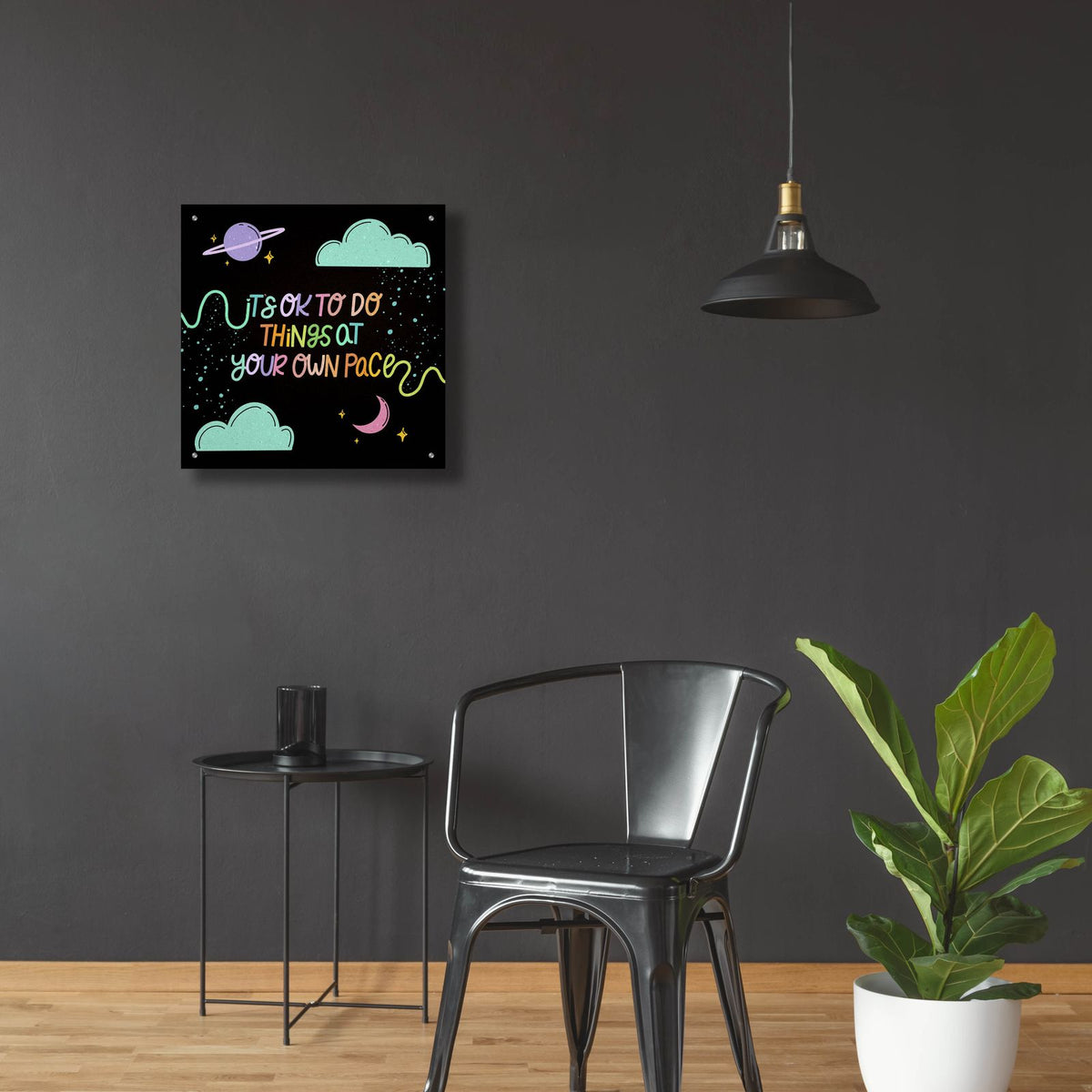 It's Ok To Do Things At Your Pace by Club Daydream - 24x24 acrylic wall art in a room