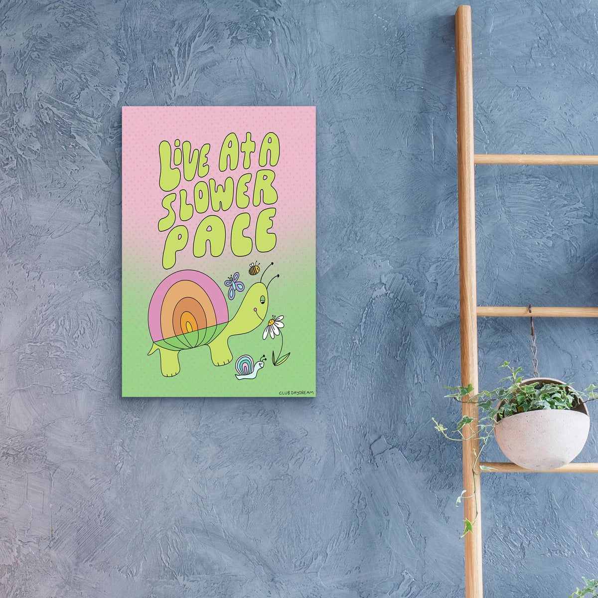 Live At A Slower Pace by Club Daydream - 16x24 acrylic wall art in a room