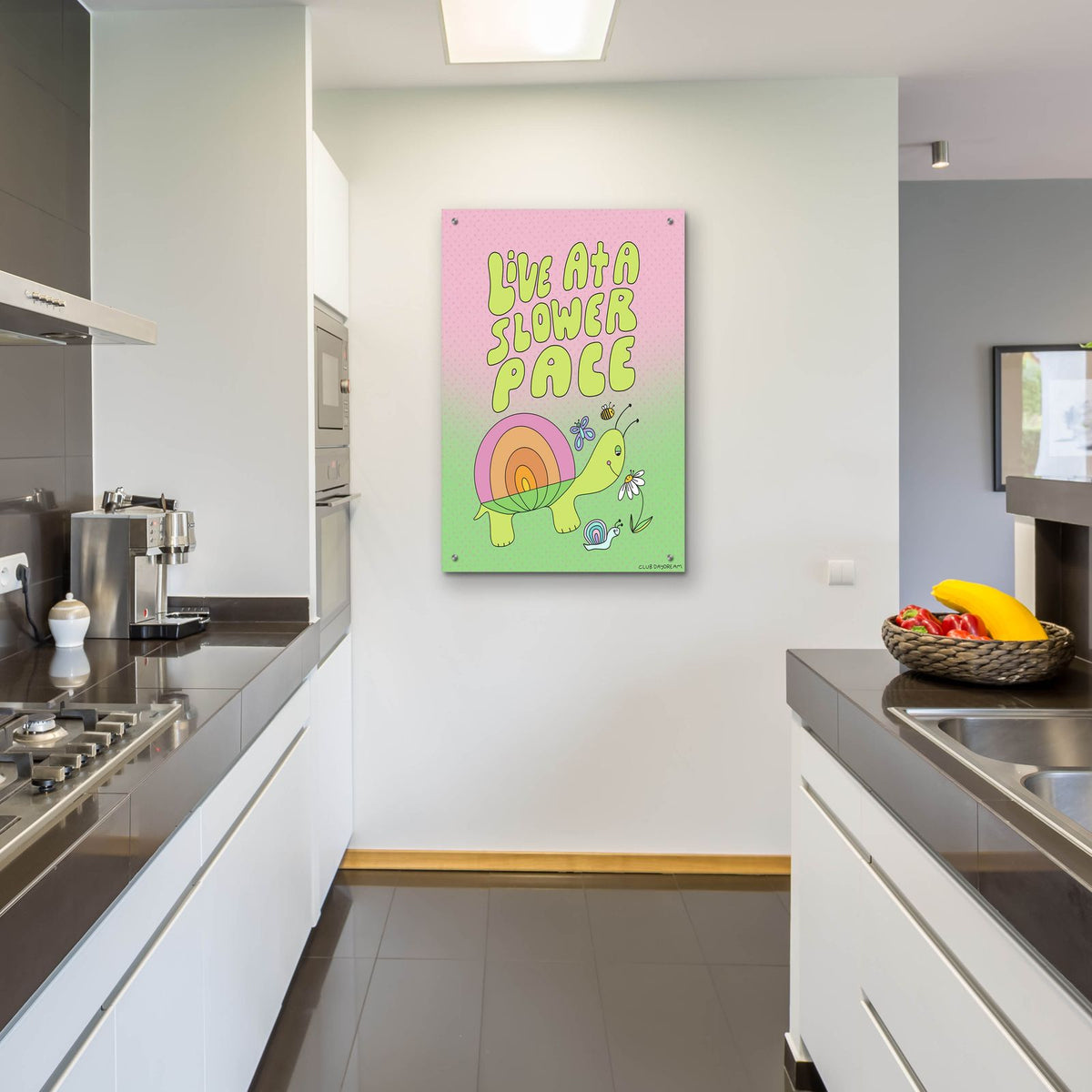 Live At A Slower Pace by Club Daydream - 24x36 acrylic wall art in a room