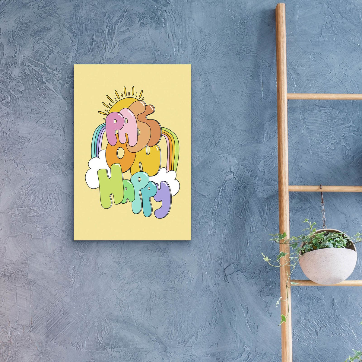 Pass On Happy by Club Daydream - 16x24 acrylic wall art in a room